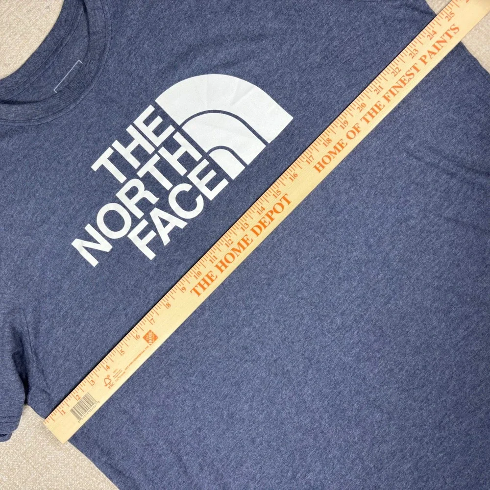 The North Face Mens XL Navy Blue Heathered Graphic Logo T-Shirt Short Sleeve